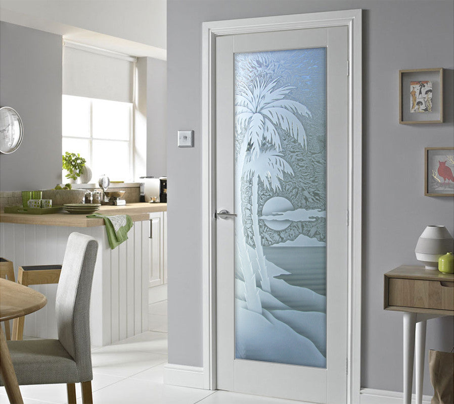 Interior Prehung Door or Interior Slab Door - Palm Sunset - Primed - 28" x...