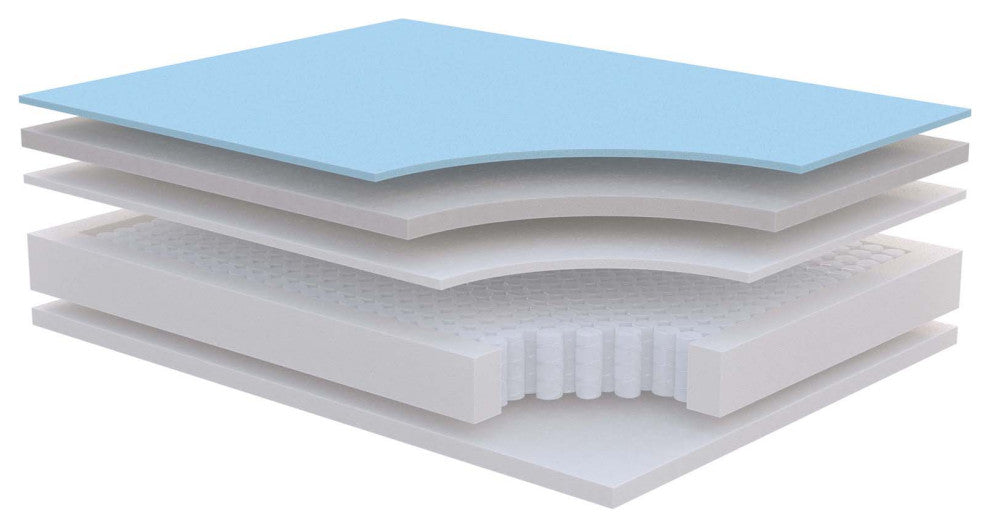 Elysse King CertiPUR-US Certified Foam 12" Gel Infused Hybrid Mattress, White