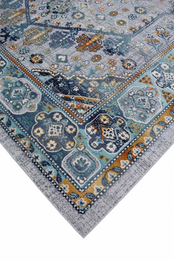 Noori Rug High-low Harriette Silver/Blue Rug