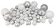 125-Piece Club Pack of Shatterproof Jet Black and Silver Christmas Ornaments, Wh