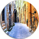 Pictorial Street Of Old Italy, Cityscape Round Wall Art, 36"