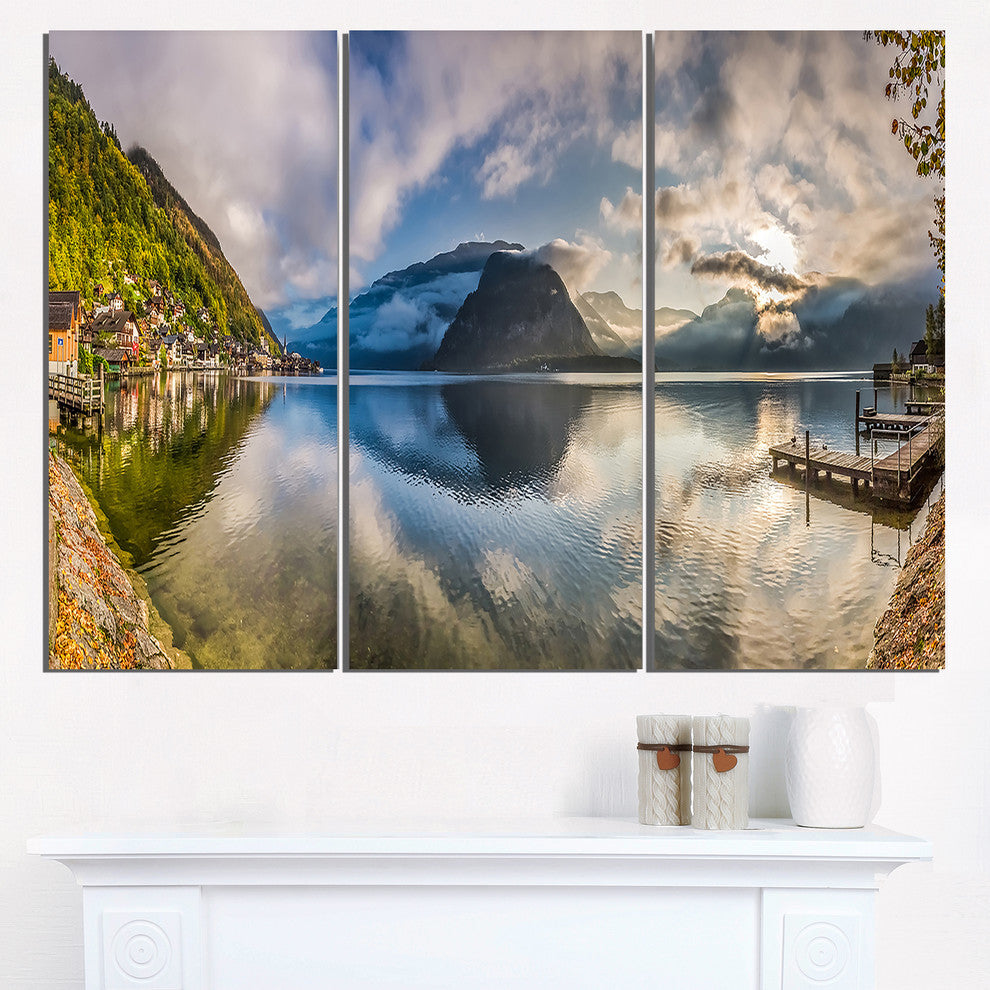 "Fabulous Mountain Lake in Alps" Metal Wall Art, 3 Panels, 36"x28"