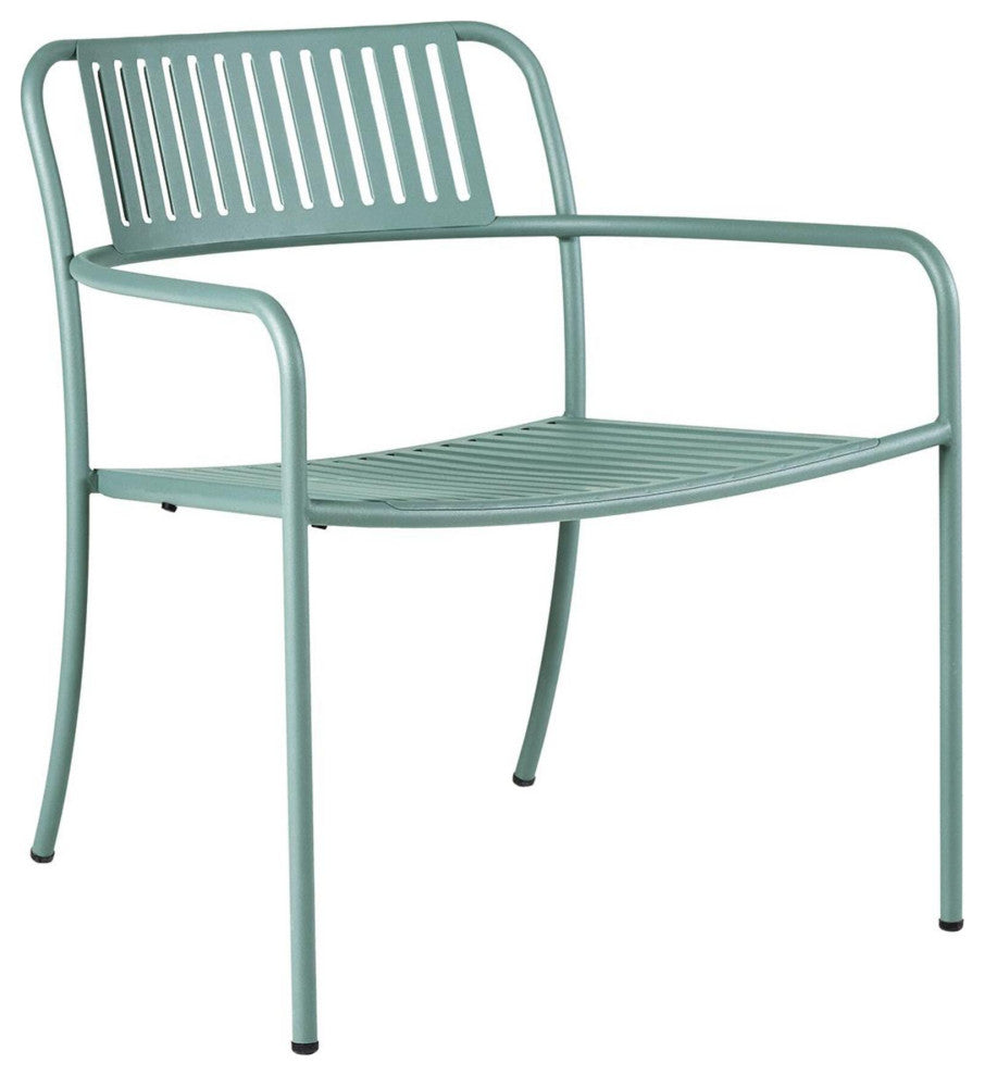 Patio Slatted Lounge Arm Chair Outdoor, Sea Mist, Matte Fine Texture, Set of 2