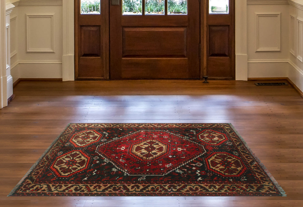 Fine Vintage Distressed Nevin Red Rug