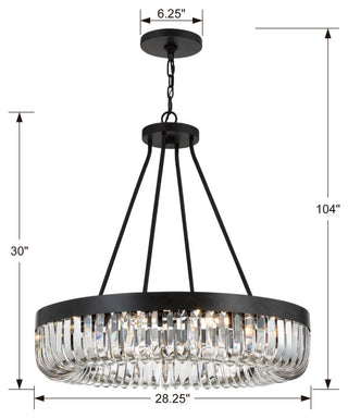 Crystorama ALI-B2010-CZ, 10-Light Chandelier, Charcoal Bronze