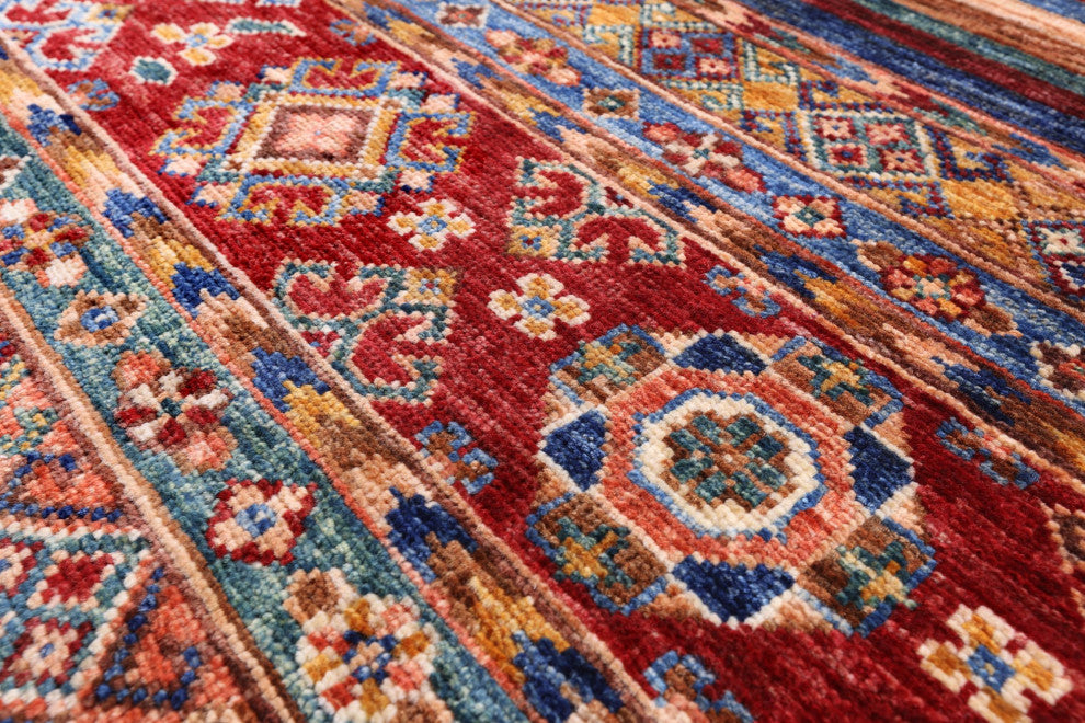 3' 11" X 6' 0" Hand-Knotted Super Kazak Khorjin Wool Rug Q5364
