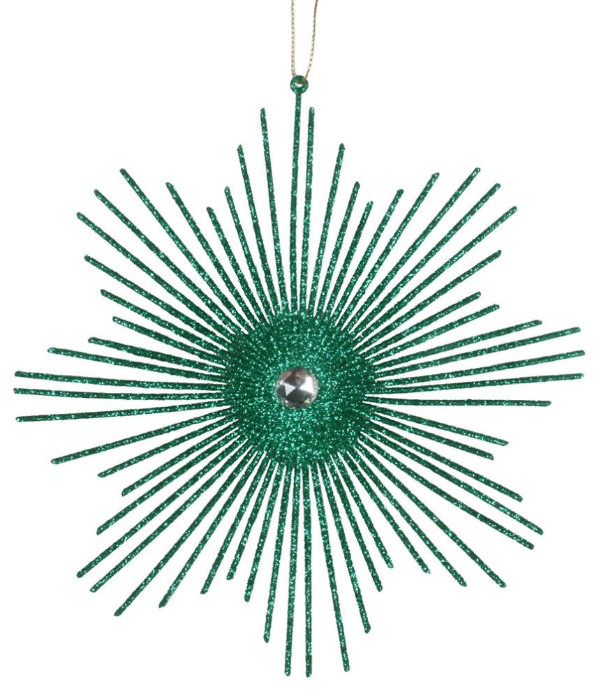 Vickerman 6.5" Seafoam Green Glitt Snowflake Burst