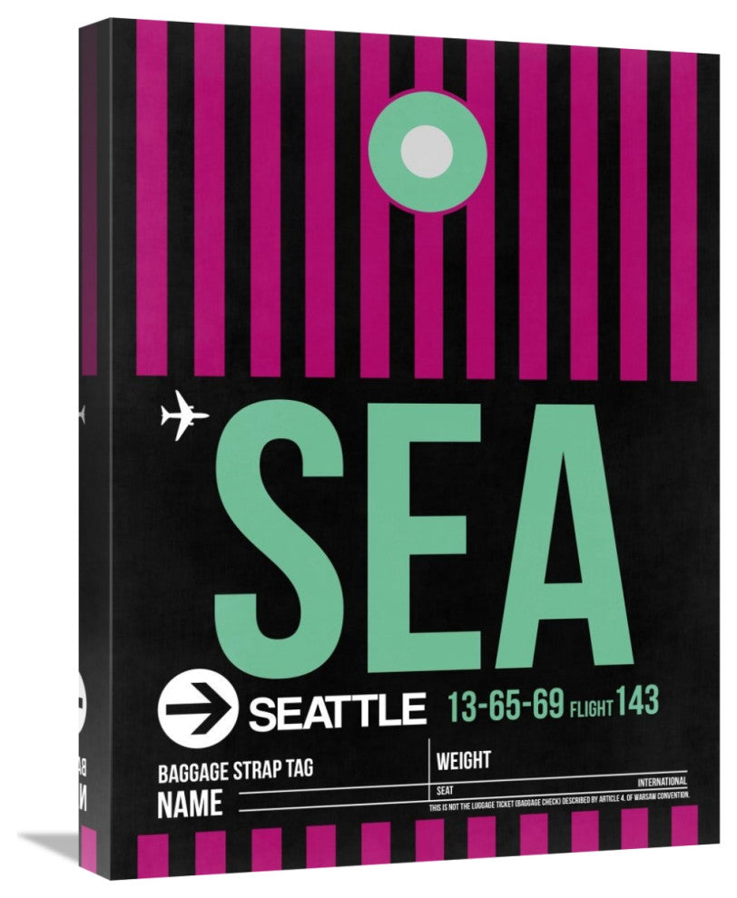 "SEA Seattle Luggage Tag 2" Fine Art Print