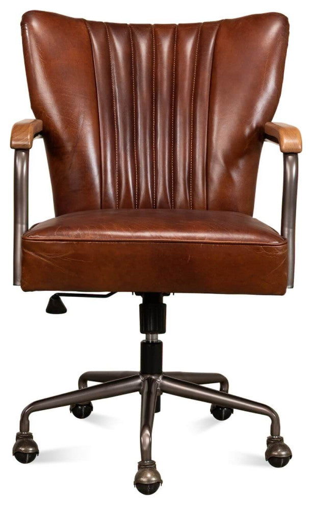 Industrial Style Leather Desk Chair