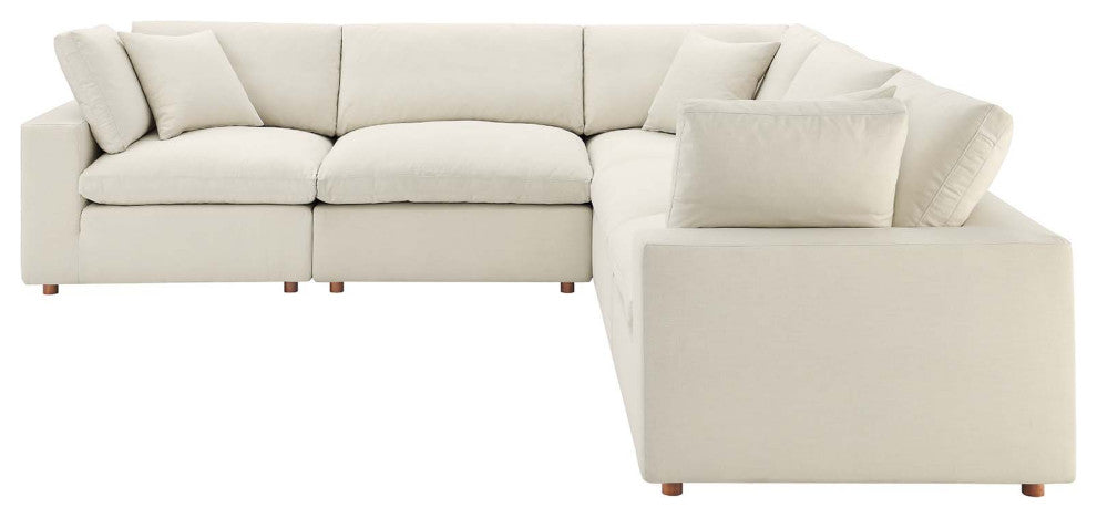 Modular Sectional Deep Sofa Set, Beige, Fabric, Modern, Lounge Cafe Hospitality