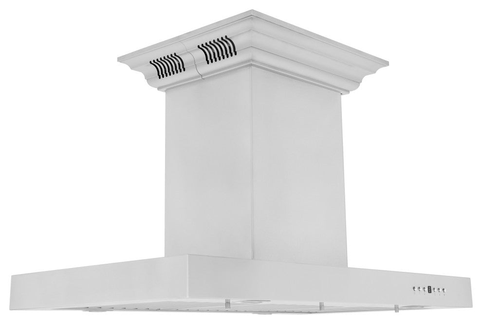 30" ZLINE CrownSound  Island Mount Range Hood, Stainless Steel, KE2iCRN-BT-30