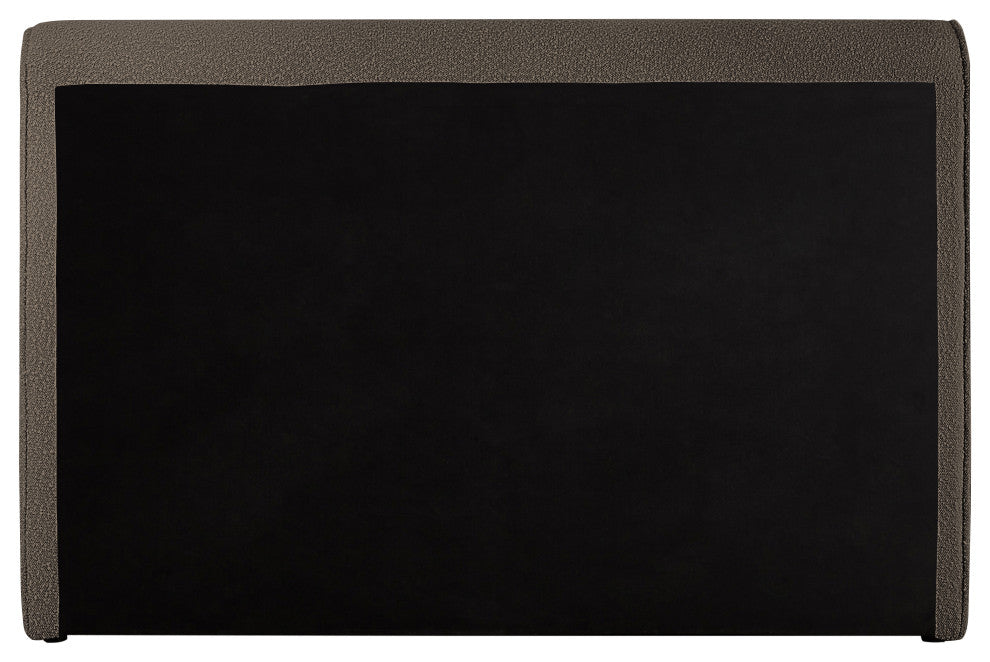 Stylus Black Boucle Fabric Full Bed, Brown, Queen