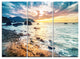 "Summer Sea With Mountains and Waves" Metal Wall Art, 3 Panels, 36"x28"