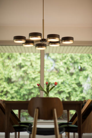 Madison 7L Chandelier Architectural Bronze and Natural Brass