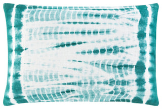 Surya Suji Teal Pillow Shell With Polyester Insert 14"H X 22"W