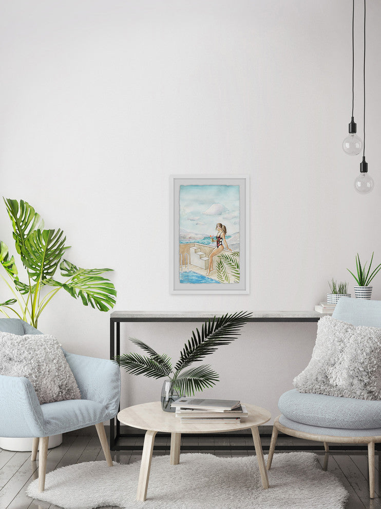 "Thinking of Summer" Framed Painting Print, 20"x30"
