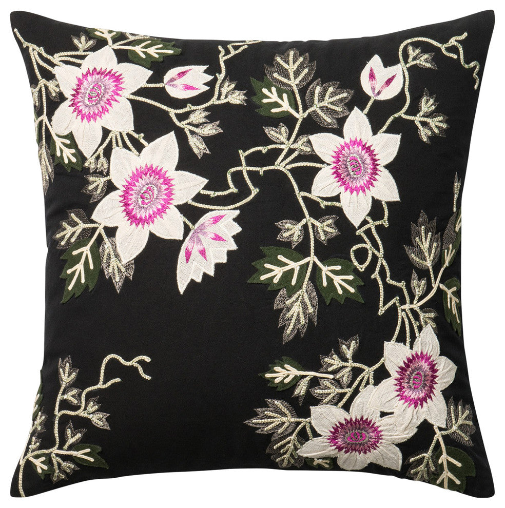 Loloi Inc. Pillow, Black and Ivory, 22"x22"