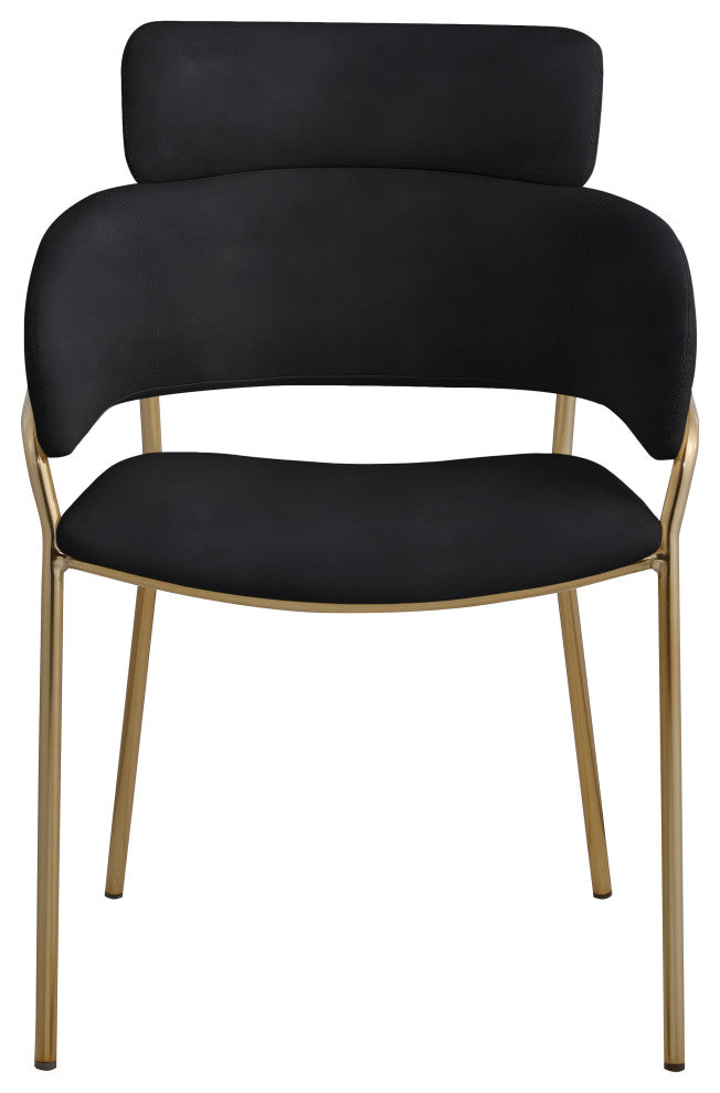 Yara Upholstered Dining Chair (Set of 2), Black, Velvet
