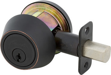 Callan2 Grade 2 Single Cylinder Deadbolt, Edged Oil Rubbed Bronze