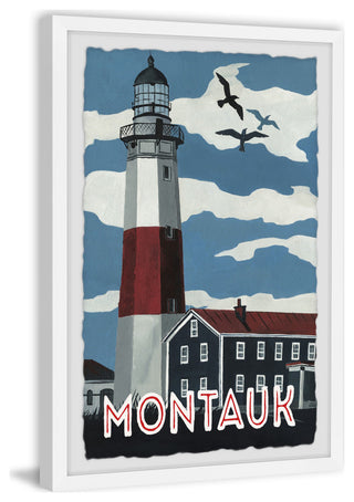 "Montauk Lighthouse" Framed Painting Print, 16x24