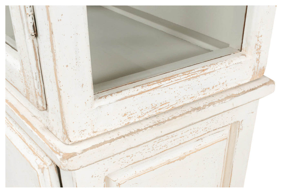 Antiqued White Rustic Bookcase