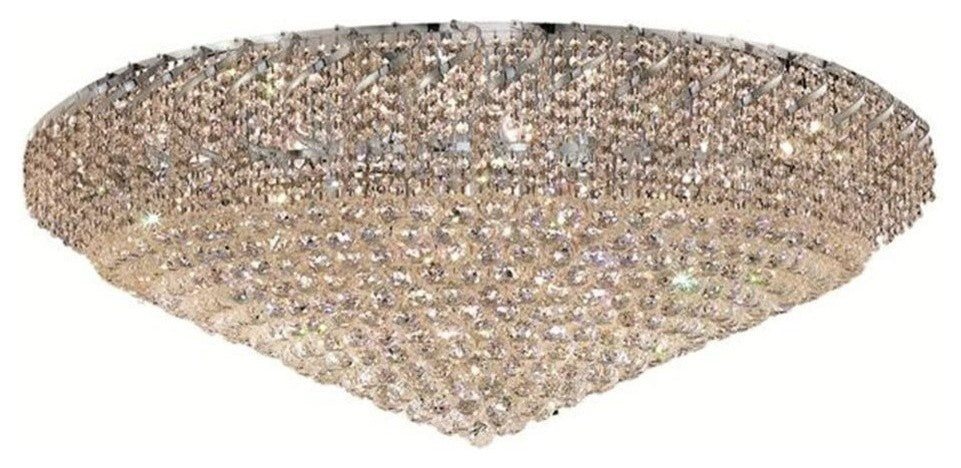 Elegant Belenus Flush Mount, Chrome Finish With Royal Cut Crystal