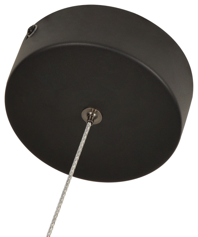 Palermo 7" ETL Certified Integrated LED Height Adjustable Pendant, Black