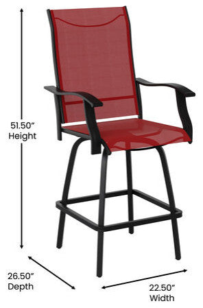 Outdoor Stool - 30 inch Patio Bar Stool / Garden Chair (Set of 2), Red