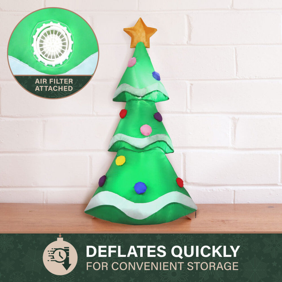 2 ft Tall Prelit Tabletop Xmas Tree Inflatable