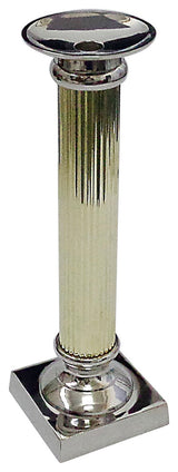 Nickel and Brass Ribbed Colum Candleholder