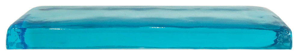 2x6 Field Tile Hand Poured Glass Tile, Aqua