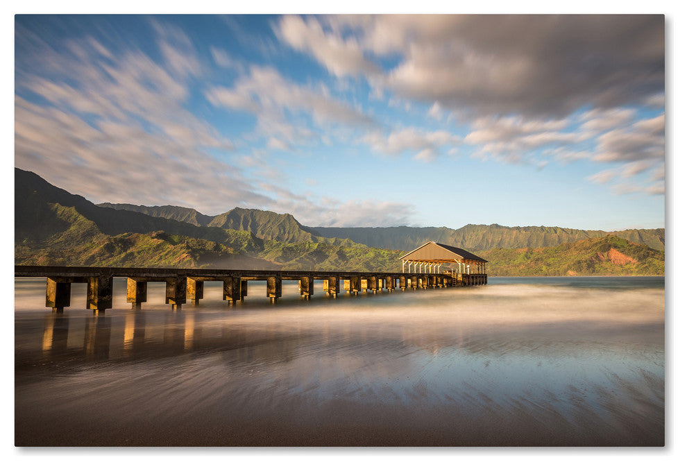 Pierre Leclerc 'Hanalei Bay Pier' Canvas Art, 24x16
