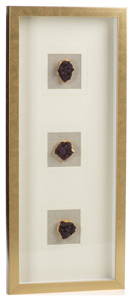 Gold Framed Amethyst Crystal Wall Decor