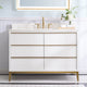Nolan Freestanding Bathroom Vanity with Quartz Top, White, 48"