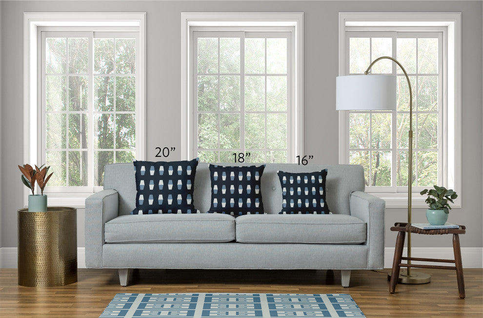 20x20" Big Star Nautical Decorative Indoor Pillow, Dusty Smoke and White