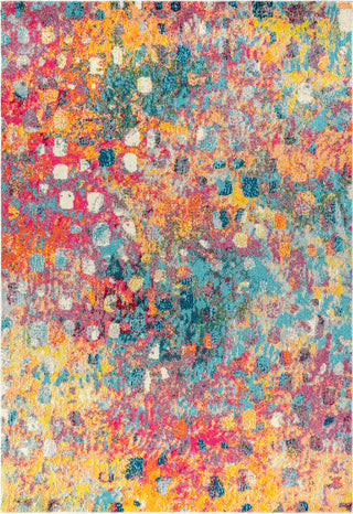 Contemporary POP Modern Abstract Area Rug, Multi/Yellow, 5 X 8