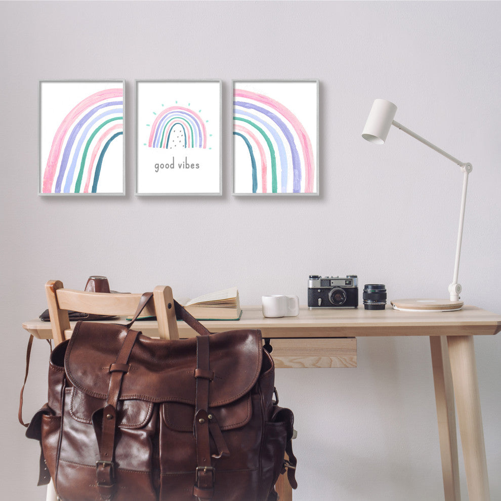 Playful Good Vibes Rainbow Pastel Pink Purple Arches,11 x 14