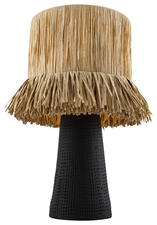 Amira Rafia Natural Table Lamp, Black,Natural