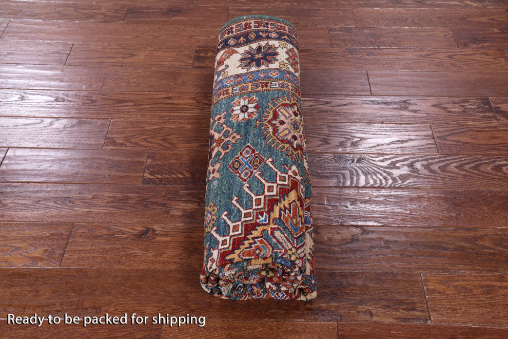 Super Kazak Hand-Knotted Wool Rug 5' 10" X 8' 9" - Q12940