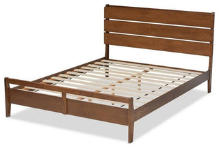 Baxton Studio Avena Queen Size Brown Finished Wood Platform bed