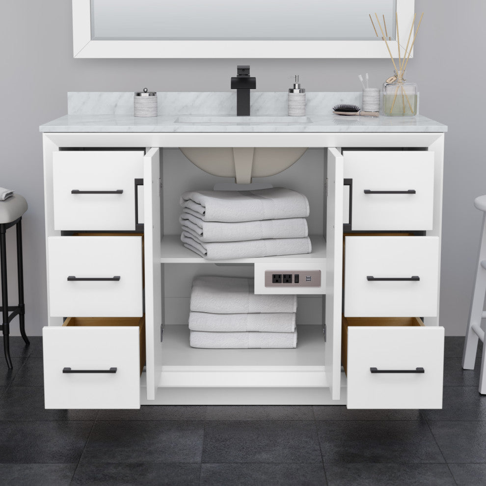 Wyndham WCF414148SWBCMUNSM46 Strada 48 Inch Single Bathroom Vanity in White