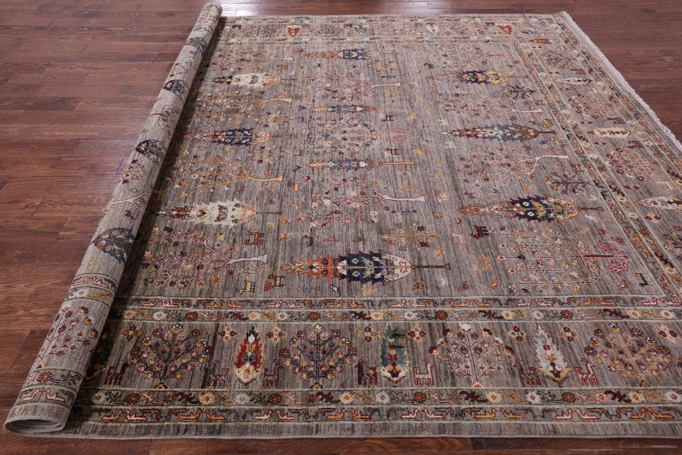 9' 1" X 11' 11" Persian Gabbeh Tribal Handmade Wool Rug - Q13000