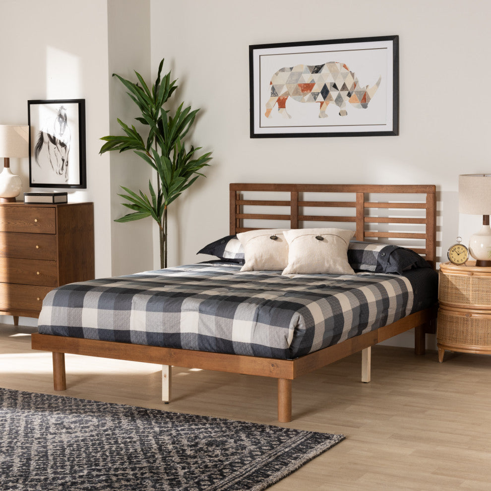 Nico Ash Walnut Platform Bed, King