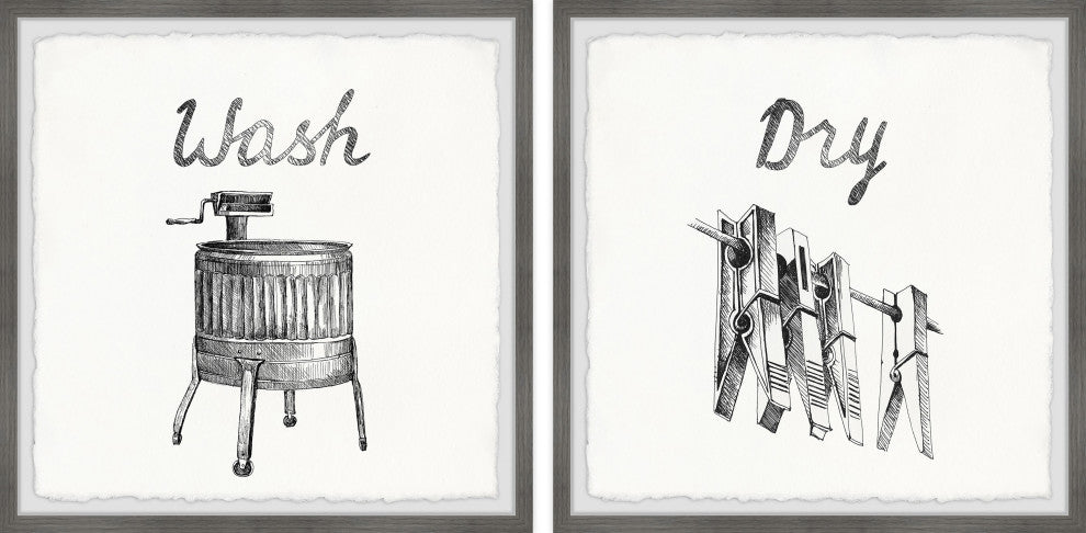 Wash and Dry Diptych, 2-Piece Set, 18x18 Panels