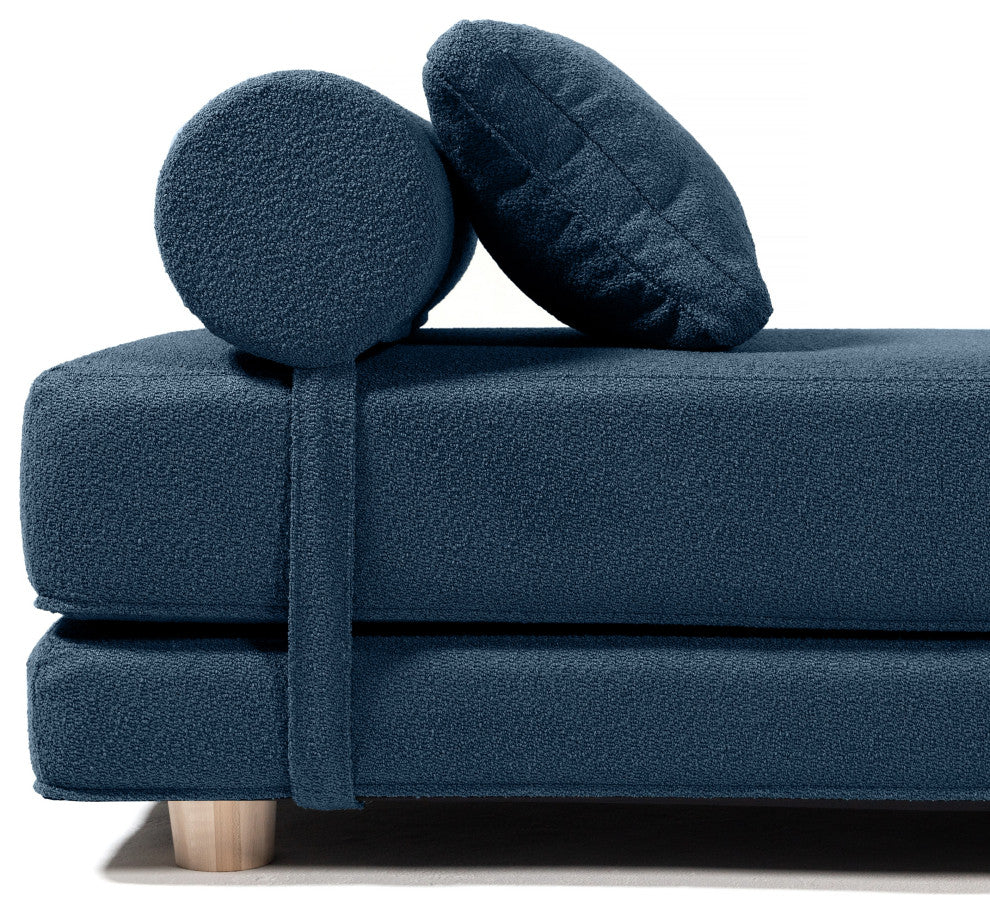 Jaxx Avida Daybed, Fold Out Queen Sleeper / Lounger Premium Boucle, Boucle Navy