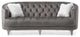 Dania 87 in. W Flared Arm Velvet Straight Sofa, Gray