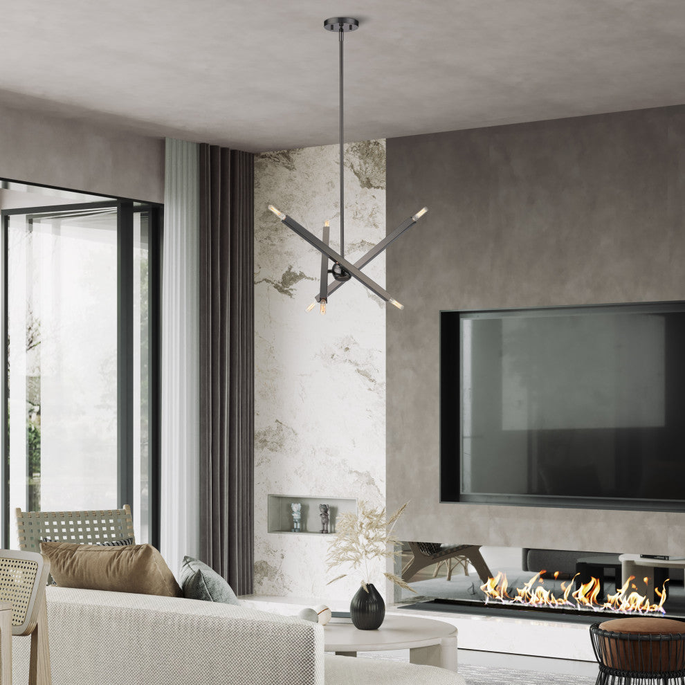 Monaco 6-Light Black Chrome Chandelier