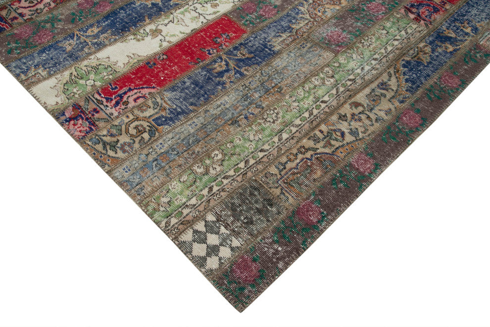 Rug N Carpet - Hand-Knotted Oriental 6' 9" x 9' 11" Wool Patchwork Area Rug