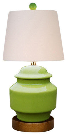 Porcelain Table Lamp, Green