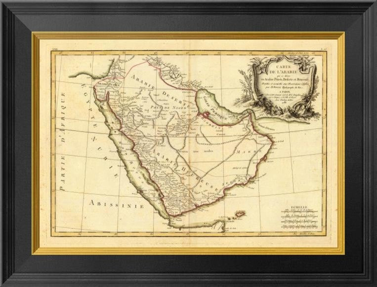 "Arabie, 1785" Framed Canvas Giclee by Rigobert Bonne, 20x15"